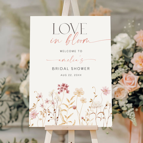 Boho Love In Bloom Welcome Sign