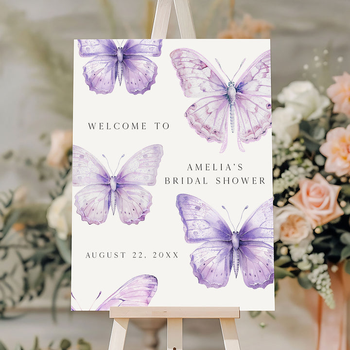 Purple Lifetime Of Butterflies Welcome Sign