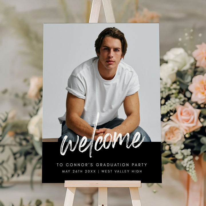 Modern Photo Graduation Welcome Sign Template