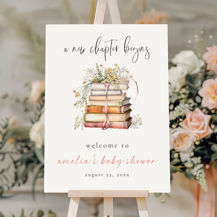 Simple Floral New Chapter Welcome Sign
