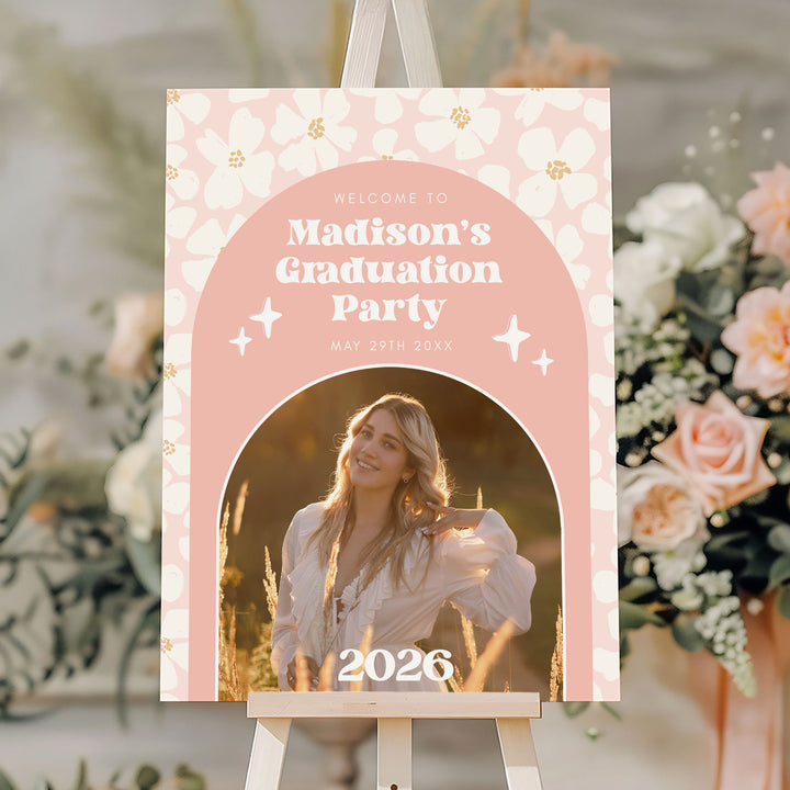 Daisy Graduation Welcome Sign Template