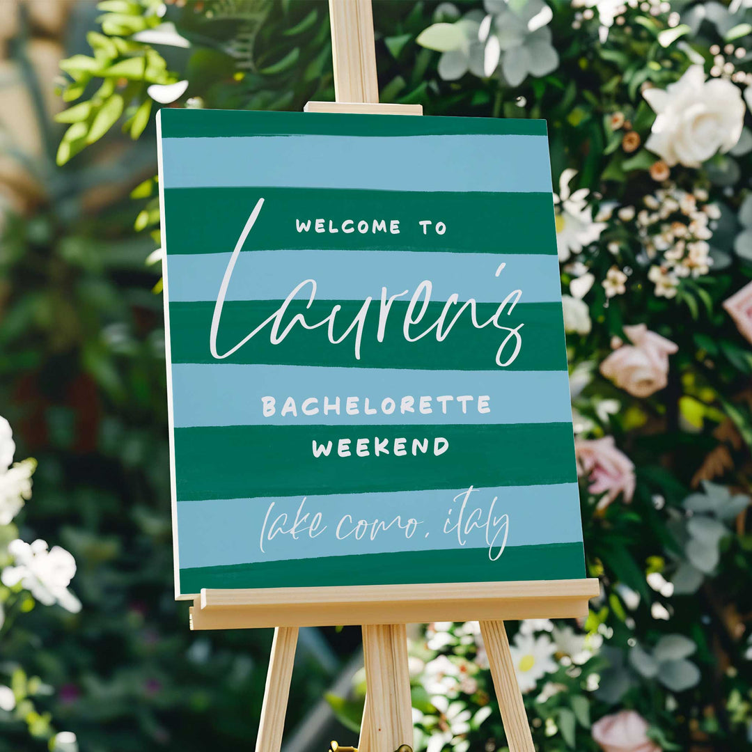 Lake Como Bachelorette Welcome Sign