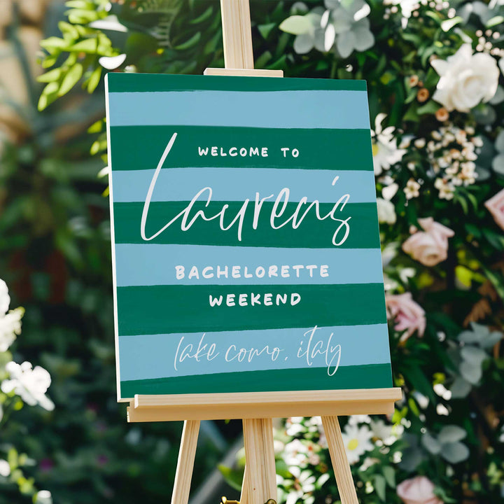 Lake Como Bachelorette Welcome Sign