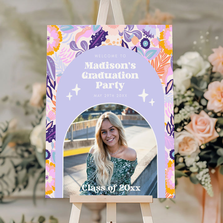 Lilac Graduation Welcome Sign Template