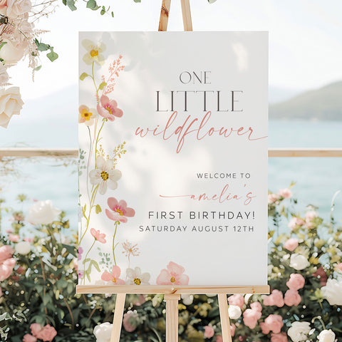 One Little Wildflower Welcome Sign