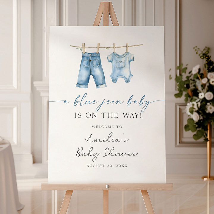 Blue Jean Baby Modern Welcome Sign