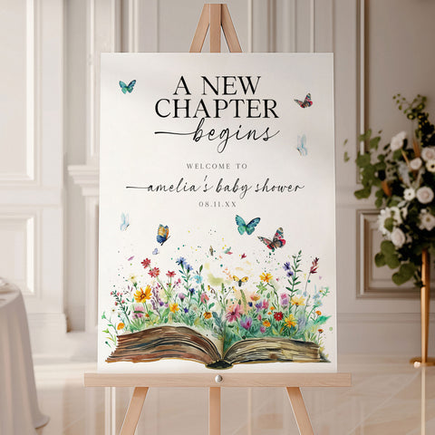 First Chapter Welcome Sign Open Book New Chapter Welcome Sign Editable Template – OhHappyPrintables