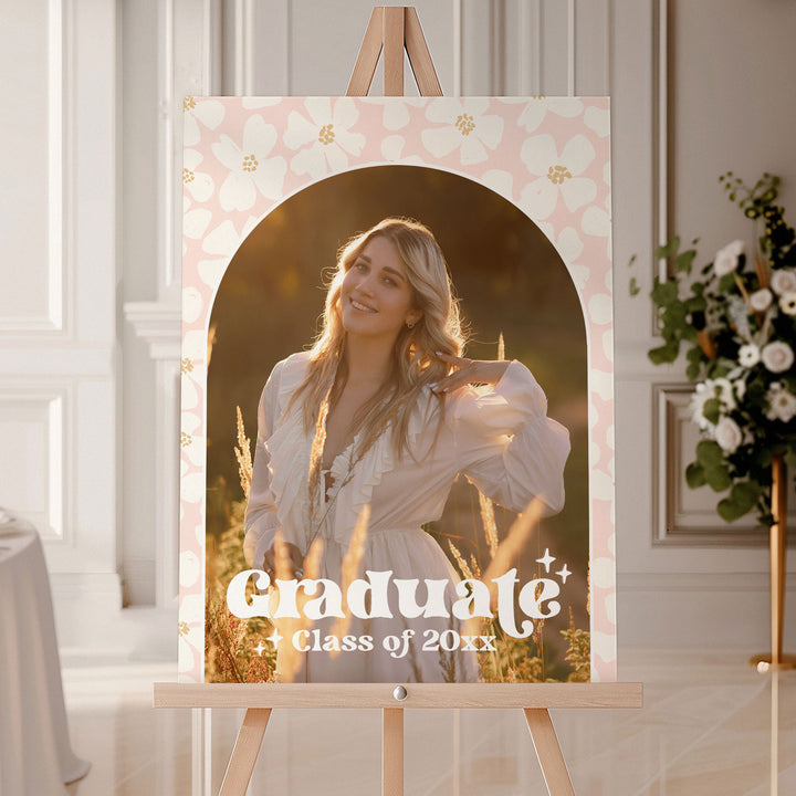 Daisy Photo Graduation Welcome Sign Template