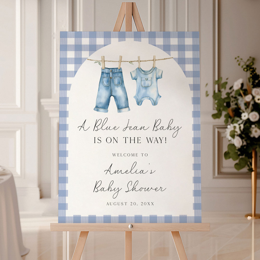 Blue Jean Baby Arch Welcome Sign
