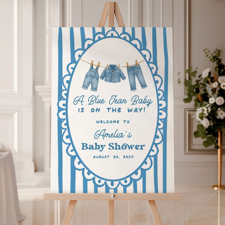 Blue Jean Baby Whimsical Welcome Sign