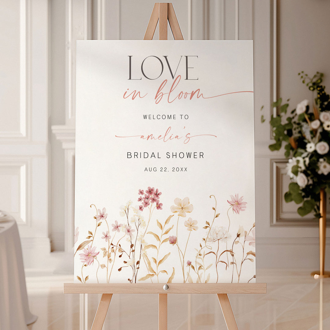 Boho Love In Bloom Welcome Sign
