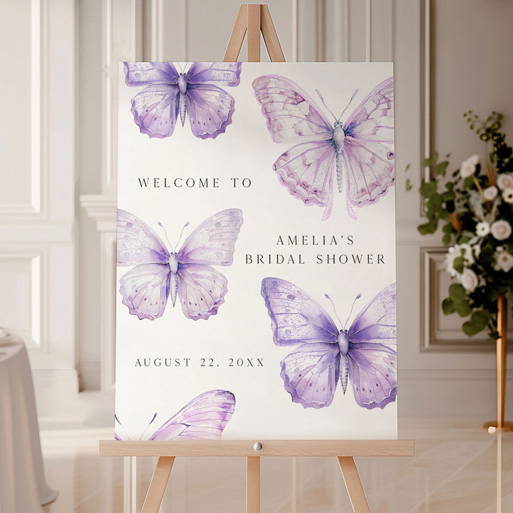 Purple Lifetime Of Butterflies Welcome Sign