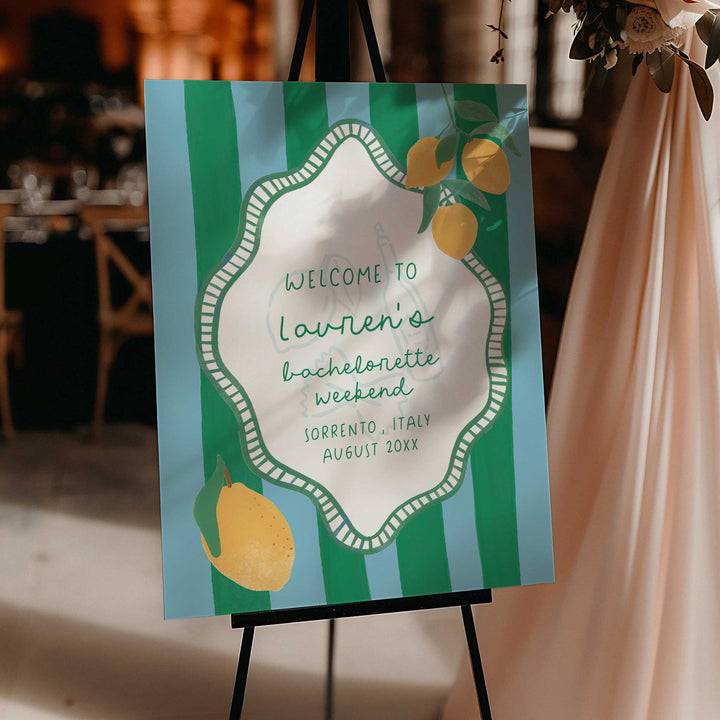 Mediterranean Bridal Shower Welcome Sign