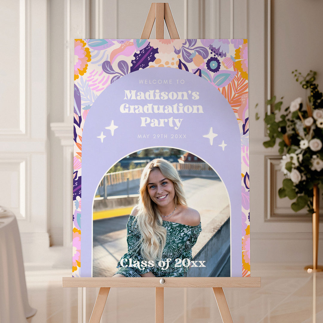 Lilac Graduation Welcome Sign Template
