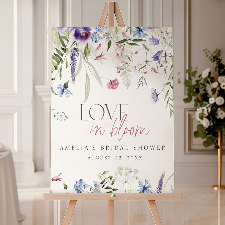 Purple Love In Bloom Welcome Sign
