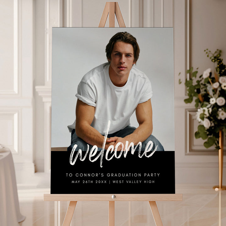 Modern Photo Graduation Welcome Sign Template
