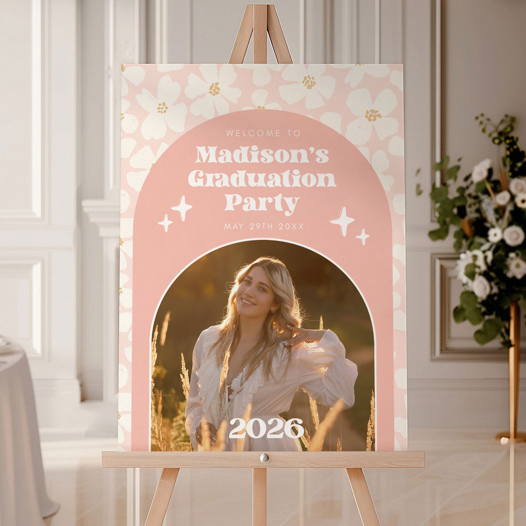 Daisy Graduation Welcome Sign Template