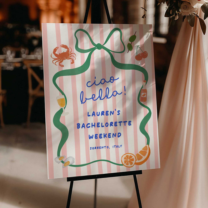 Ciao Bella Bridal Shower Welcome Sign