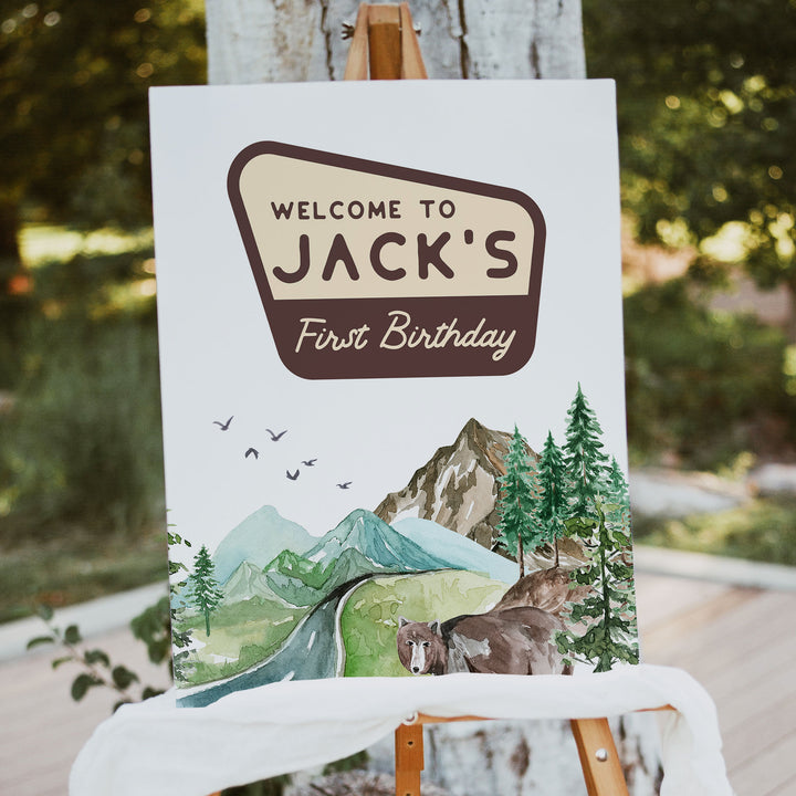 One Happy Camper Watercolour Welcome Sign