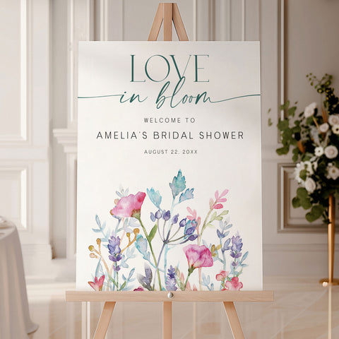 Purple Wildflower Welcome Sign