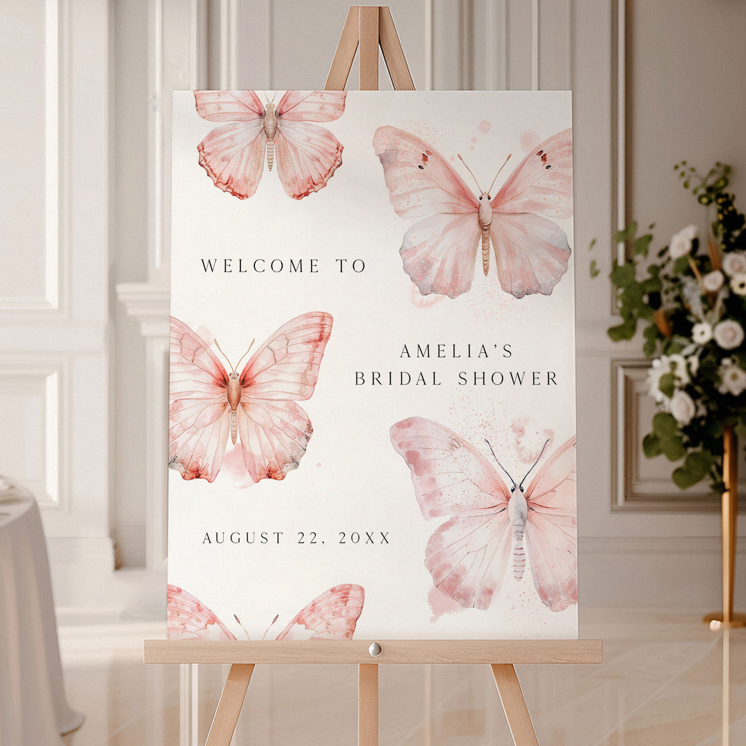 Pink Lifetime Of Butterflies Welcome Sign