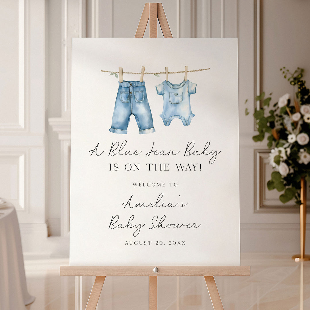Blue Jean Baby Simple Welcome Sign