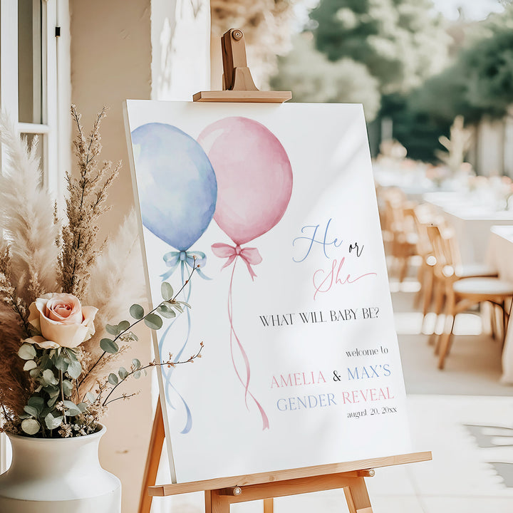 Gender Reveal Welcome Sign