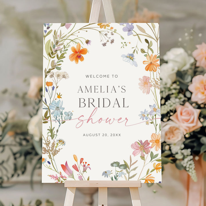 Wildflower Bridal Welcome Sign
