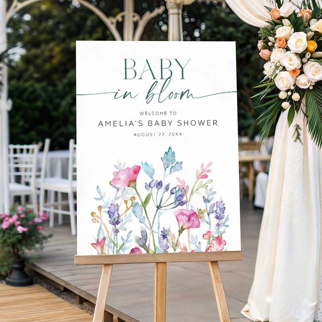 Baby In Bloom Welcome Sign