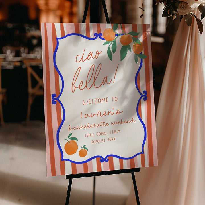 Italian Style Bridal Shower Welcome Sign
