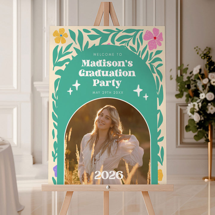 Boho Photo Graduation Welcome Sign Template