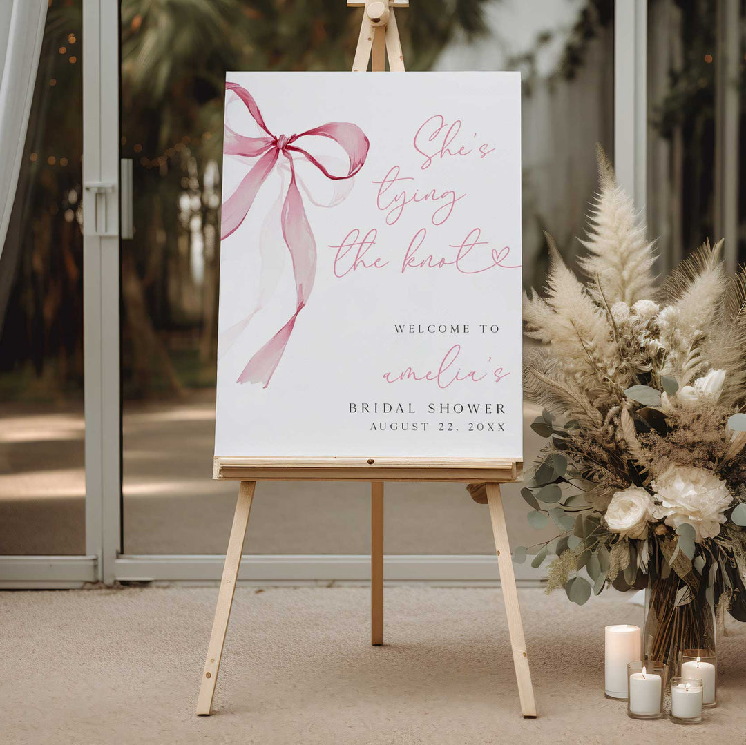 She's Tying the Knot Bridal Shower Welcome Signs