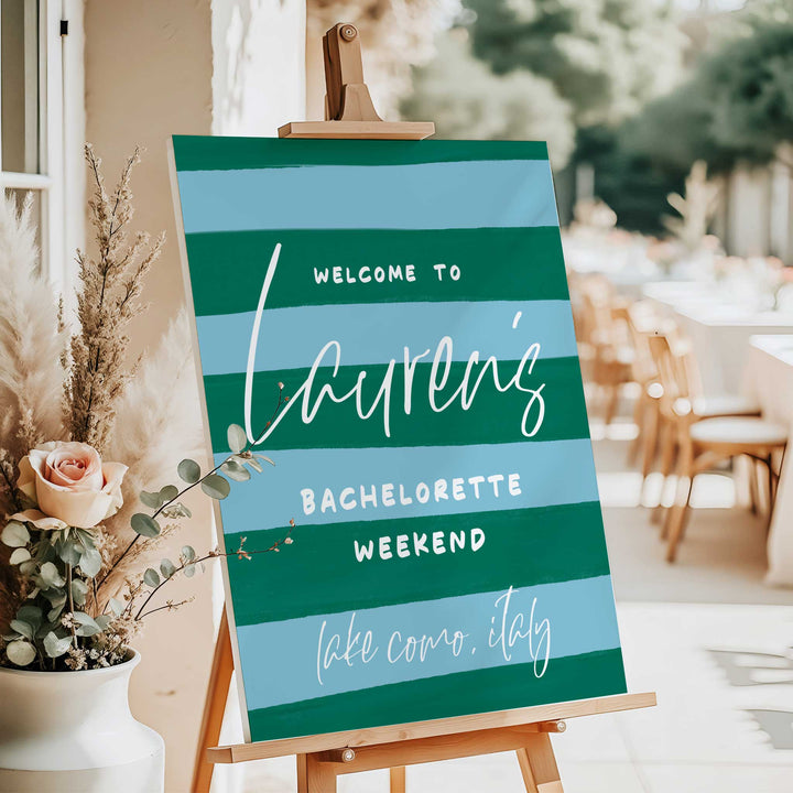 Lake Como Bachelorette Welcome Sign