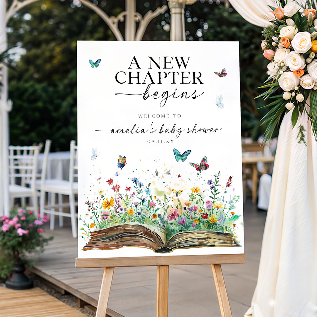 First Chapter Welcome Sign Open Book New Chapter Welcome Sign Editable Template – OhHappyPrintables