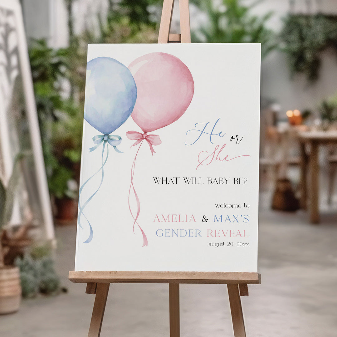 Gender Reveal Welcome Sign