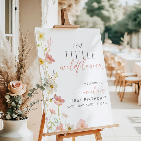 One Little Wildflower Welcome Sign