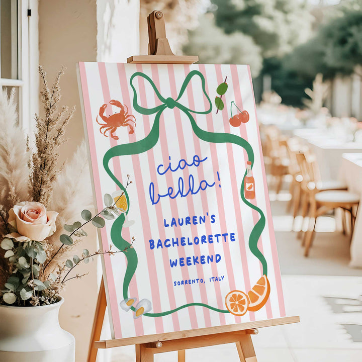 Ciao Bella Bridal Shower Welcome Sign