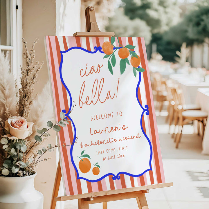 Italian Style Bridal Shower Welcome Sign