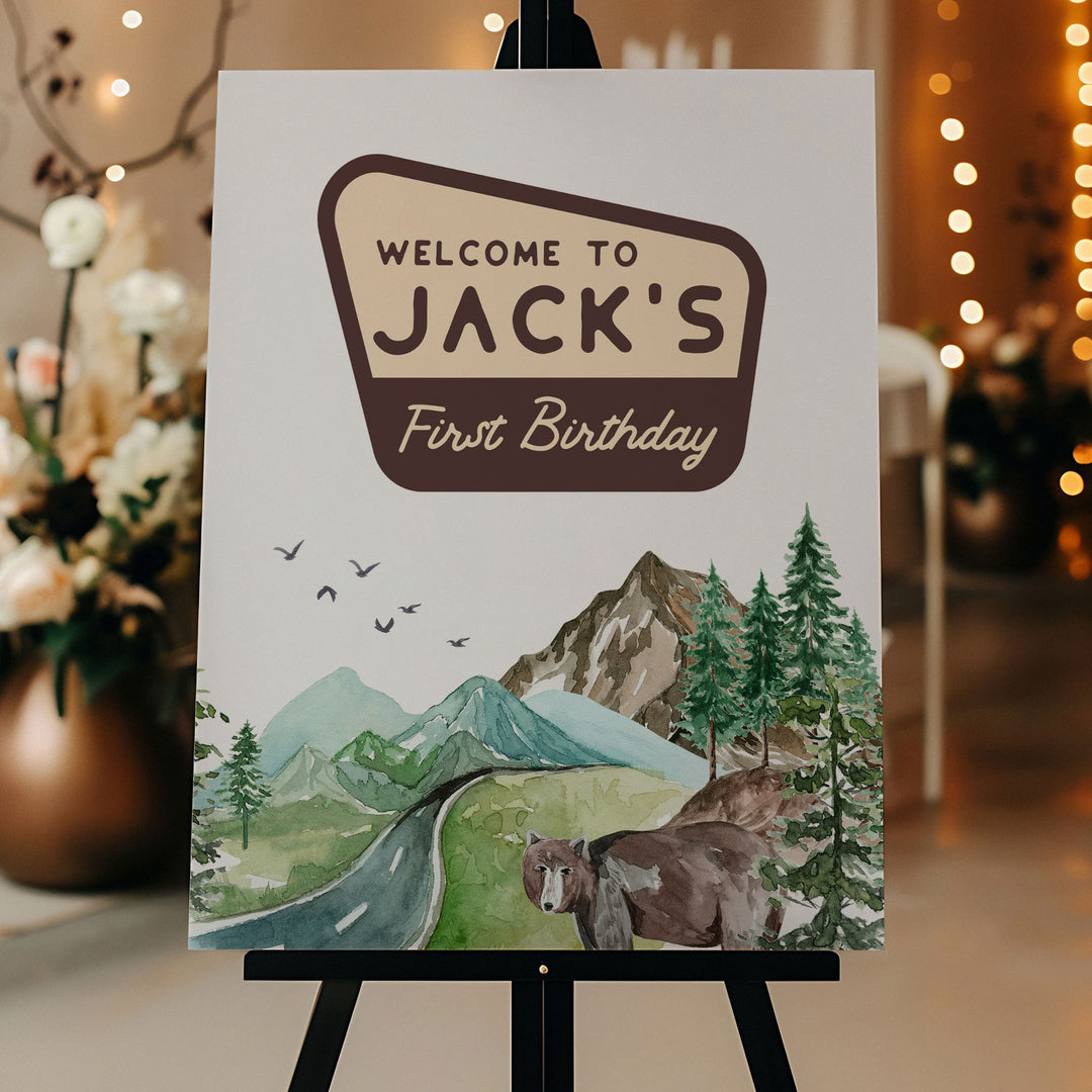 One Happy Camper Watercolour Welcome Sign