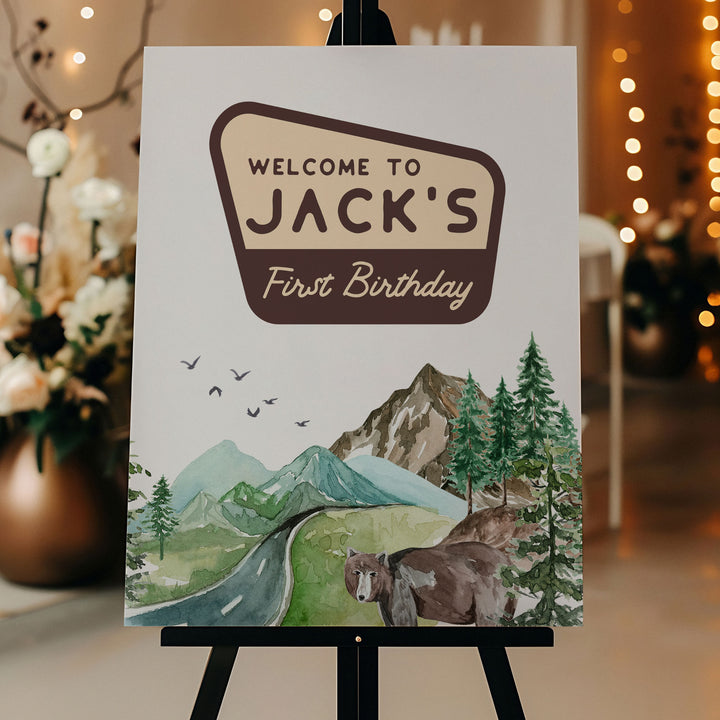 One Happy Camper Watercolour Welcome Sign
