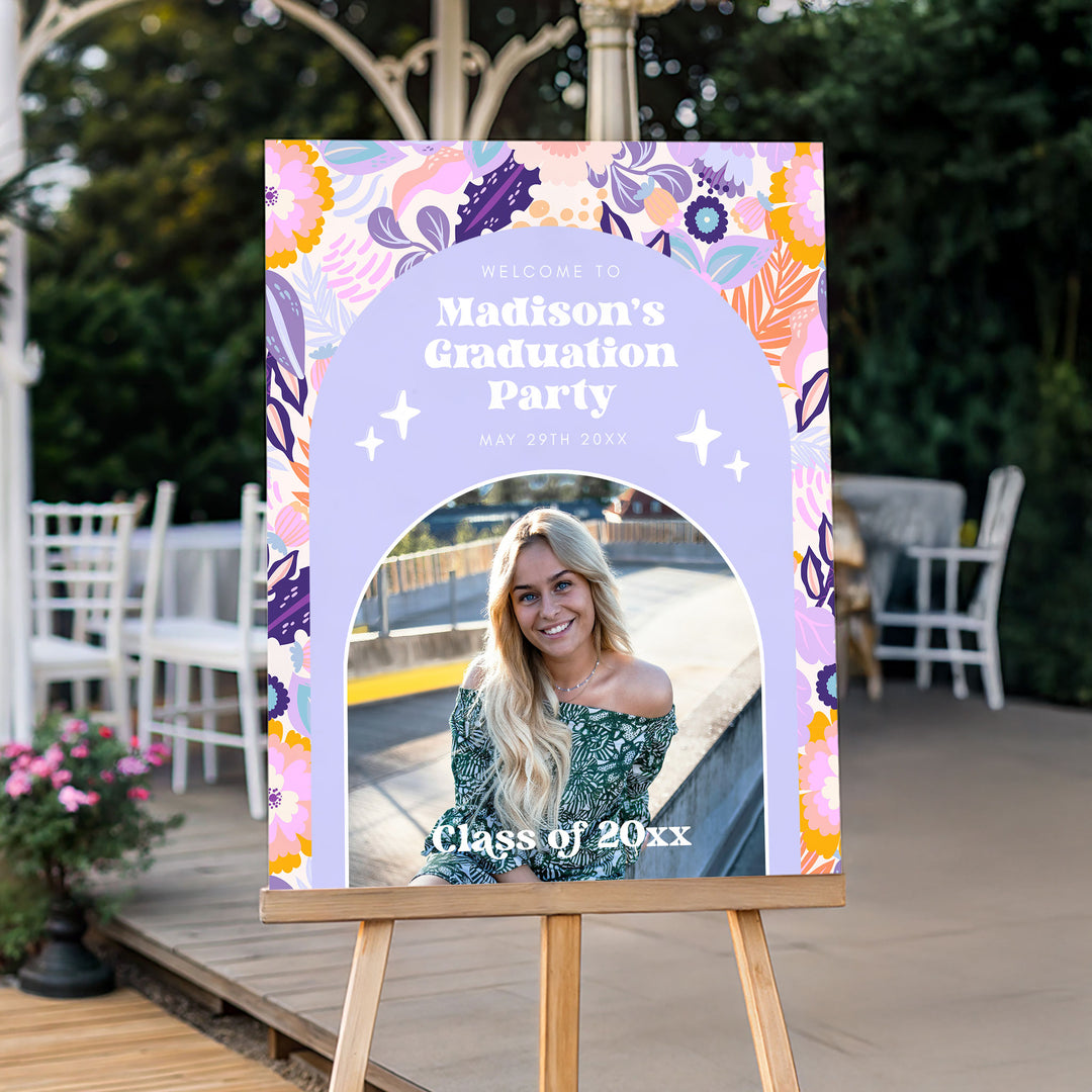 Lilac Graduation Welcome Sign Template