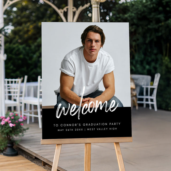 Modern Photo Graduation Welcome Sign Template