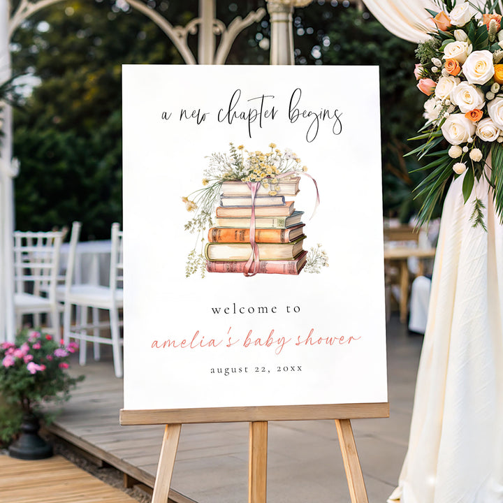 Simple Floral New Chapter Welcome Sign
