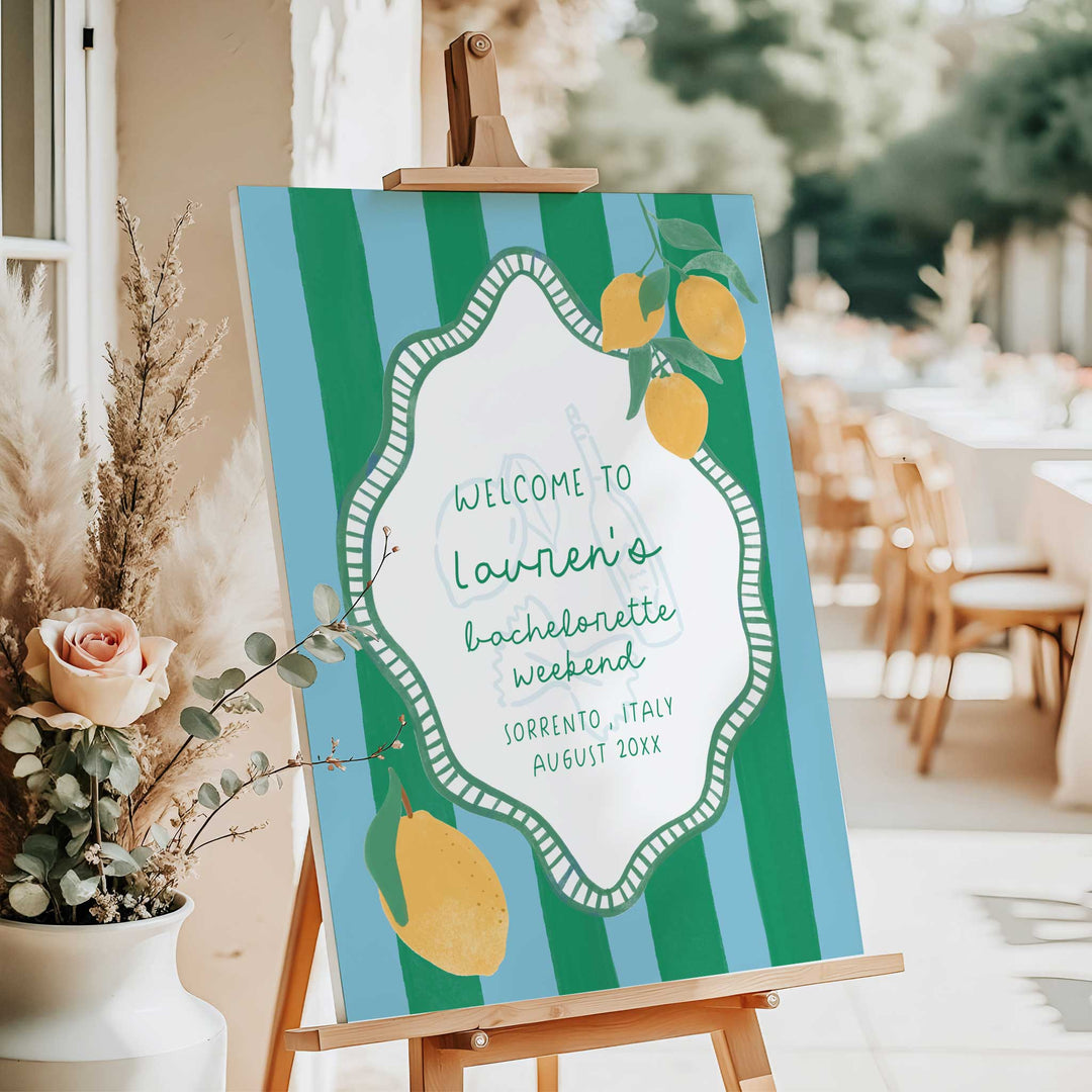 Mediterranean Bridal Shower Welcome Sign
