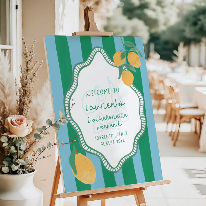 Mediterranean Bridal Shower Welcome Sign