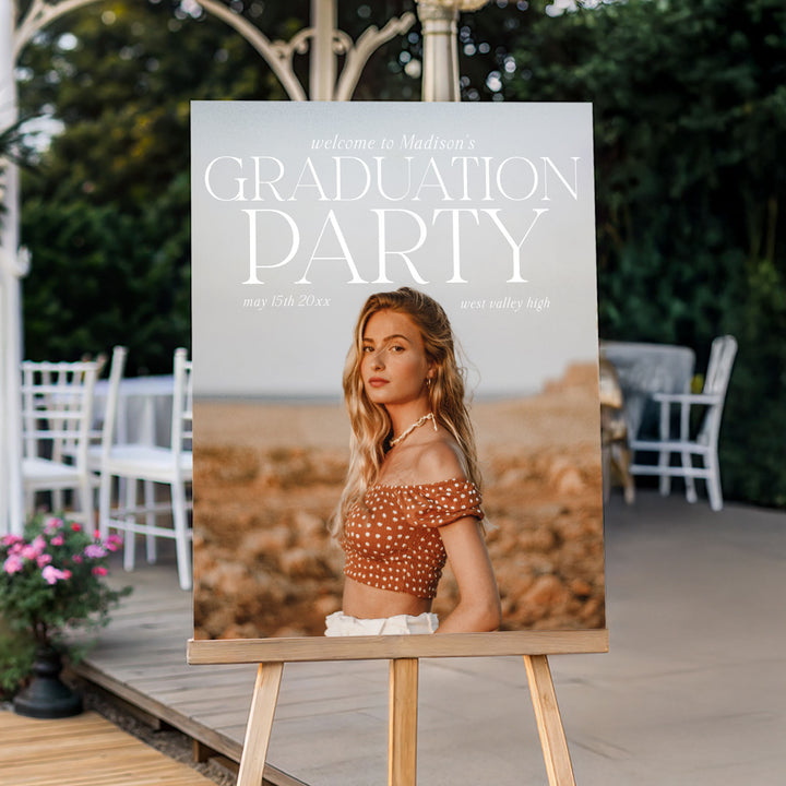 Magazine Style Photo Graduation Welcome Sign Template
