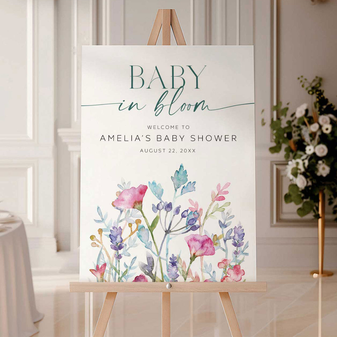 Baby In Bloom Welcome Sign