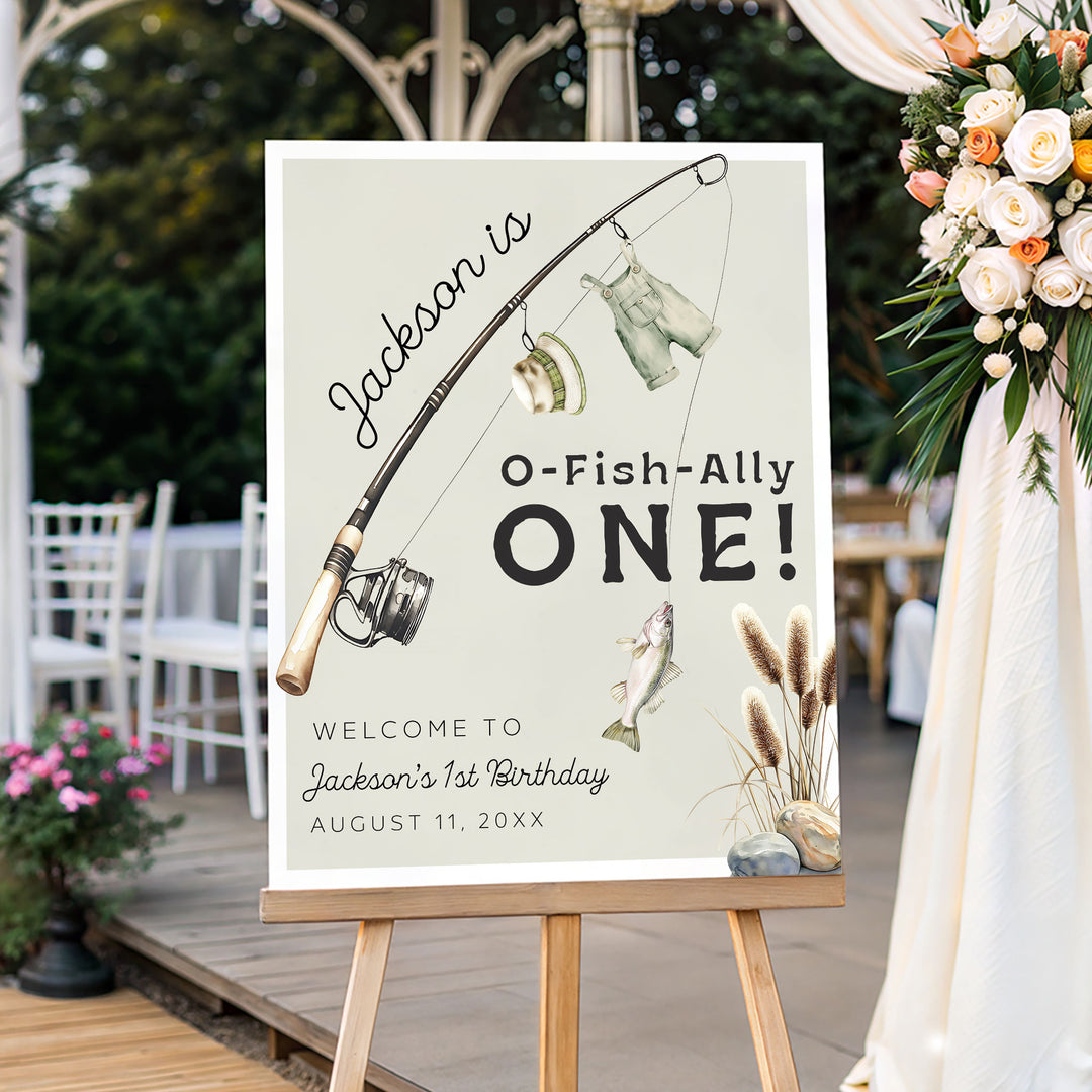 O-Fish-Ally One Rod Welcome Sign