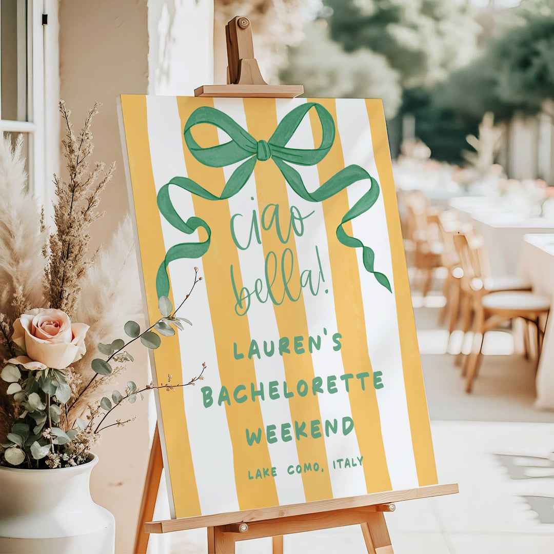 Italian Yellow Bridal Shower Welcome Sign