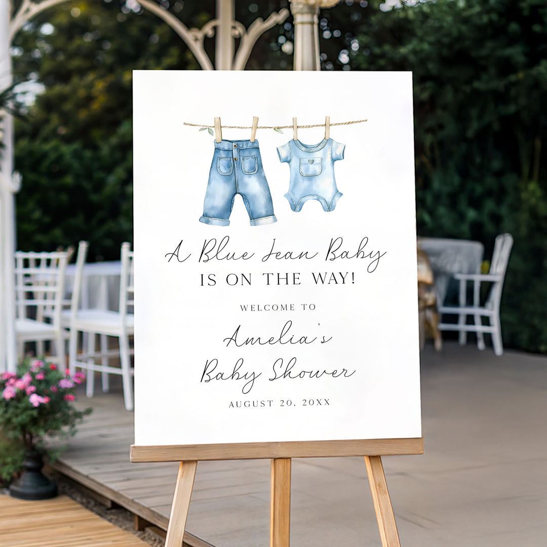 Blue Jean Baby Simple Welcome Sign